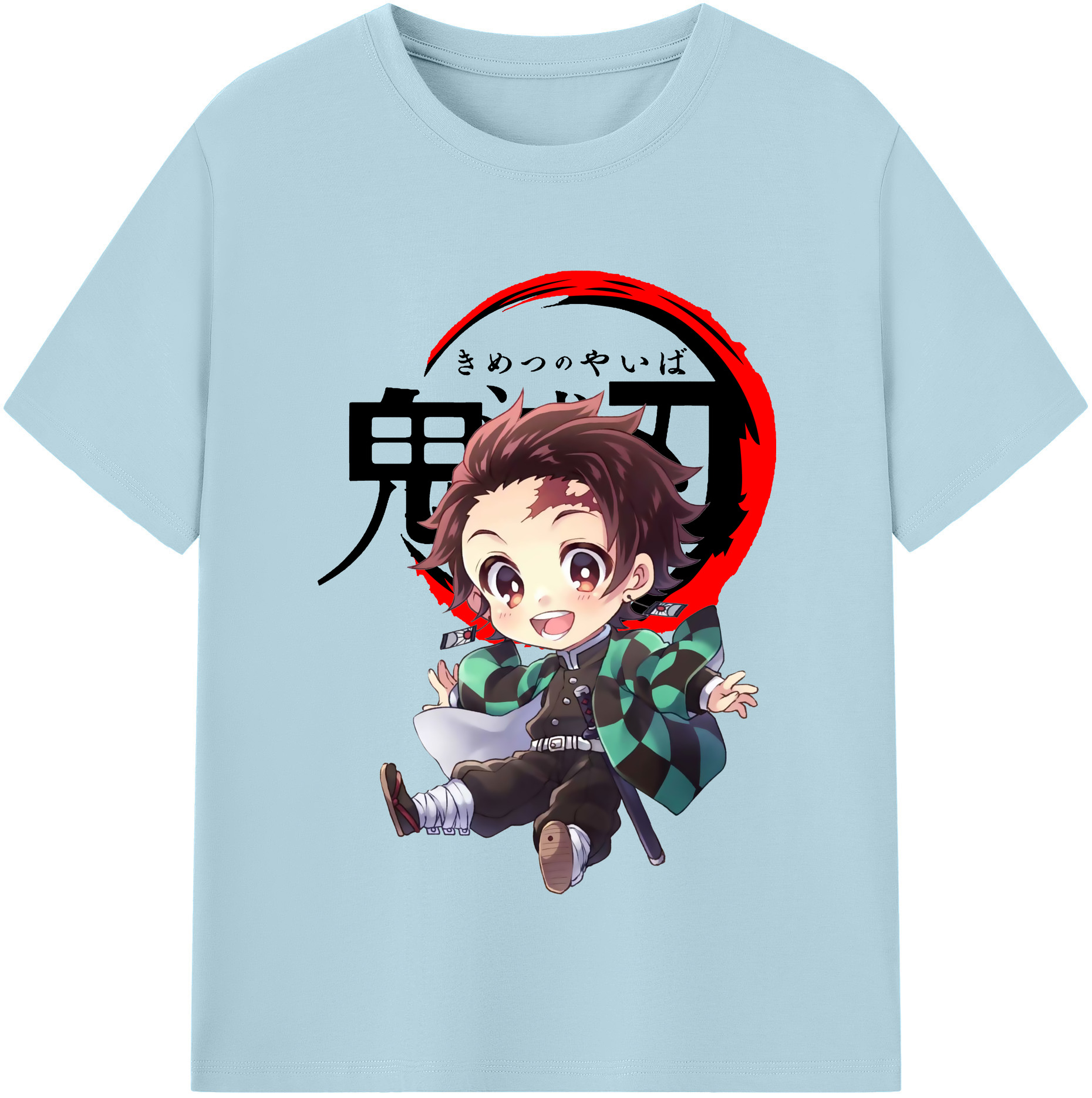 （画像用） 鬼滅の刃 竈門 炭治郎／かまど たんじろう Kamado Tanjirou 綿100％半袖Tシャツ（フロントプリント）